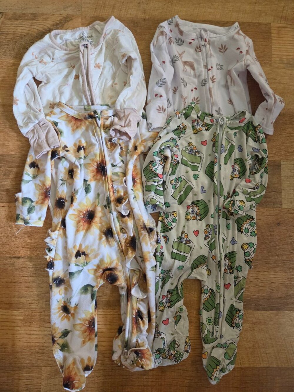 Caden Lane 0-3 Zipper Romper and Footie Lot